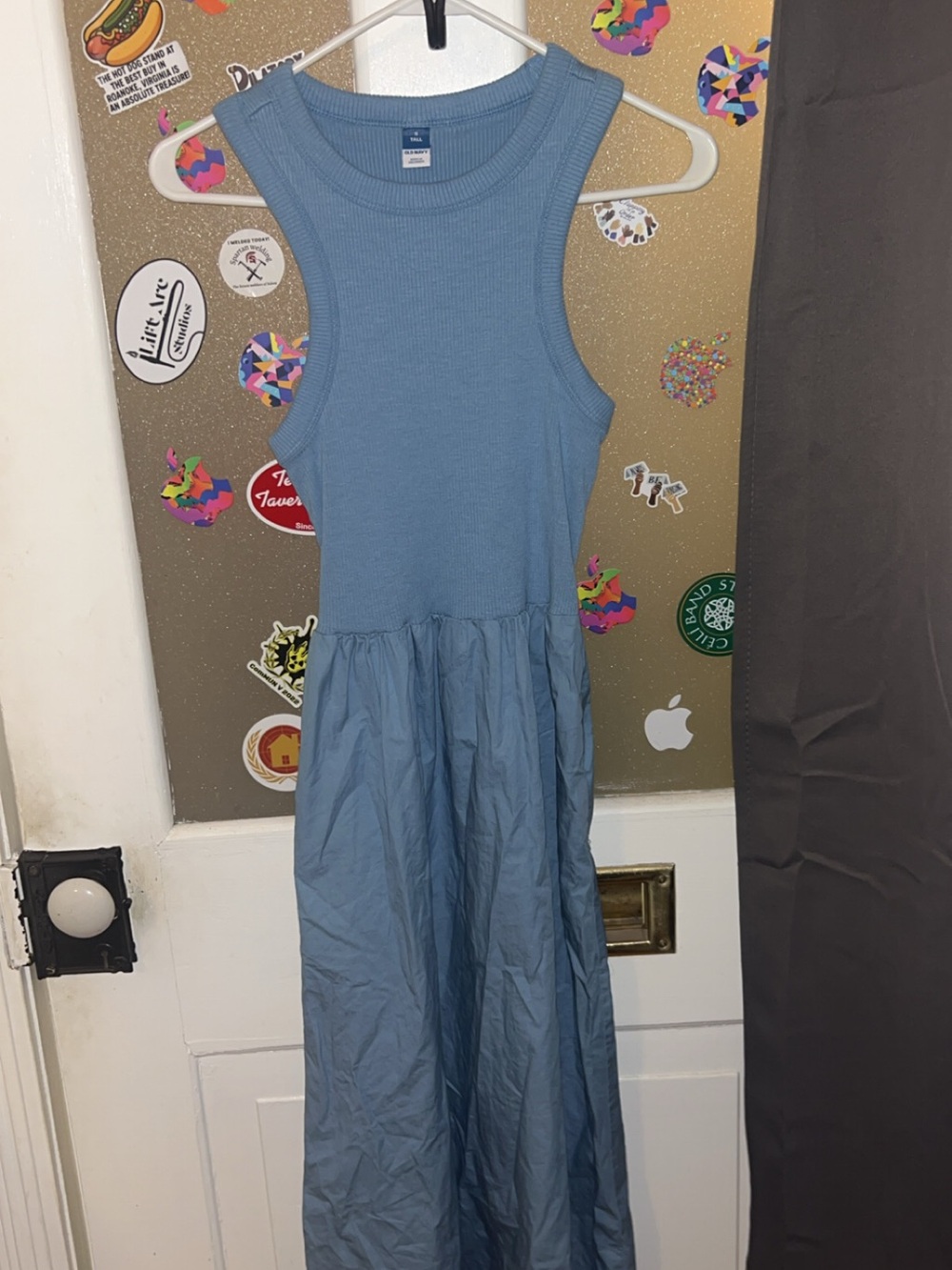 Old Navy Light Blue Sleeveless Maxi Dress with pockets